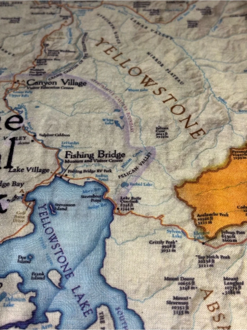 Yellowstone National Park Map Neck Gaiter Headwear Bana Scarf McGovern & Co
